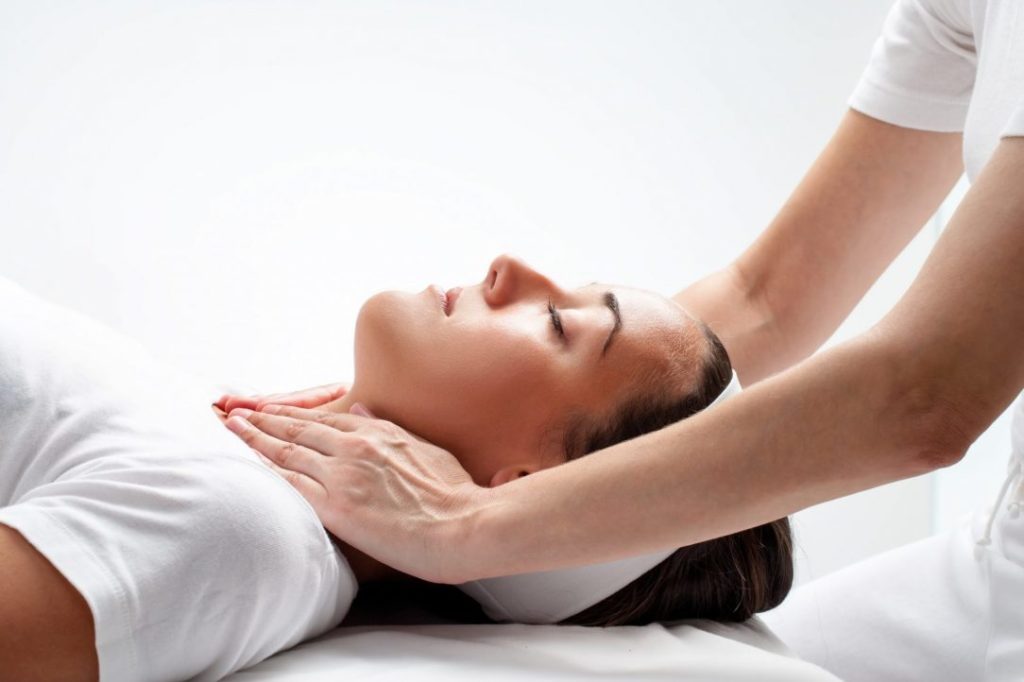 Woman reiki healing therapy